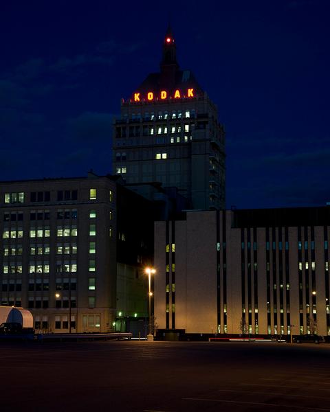 Kodak  City,  2012 / Night  View,  Kodak  Tower,  Eastman  Kodak, Rochester NY
<br>© Catherine Leutenegger