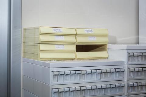 Storage cabinets for histological blocks containing blood and tissue samples of refugees deceased in shipwrecks, Sicily;
Where is my brother?
2016
© Gianni Cipriano